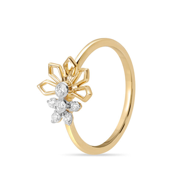 14KT Yellow Gold Enchanted Wildflower Diamond Finger Ring,,hi-res view 3