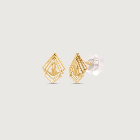 Lustrous Layers Gold Stud Earrings