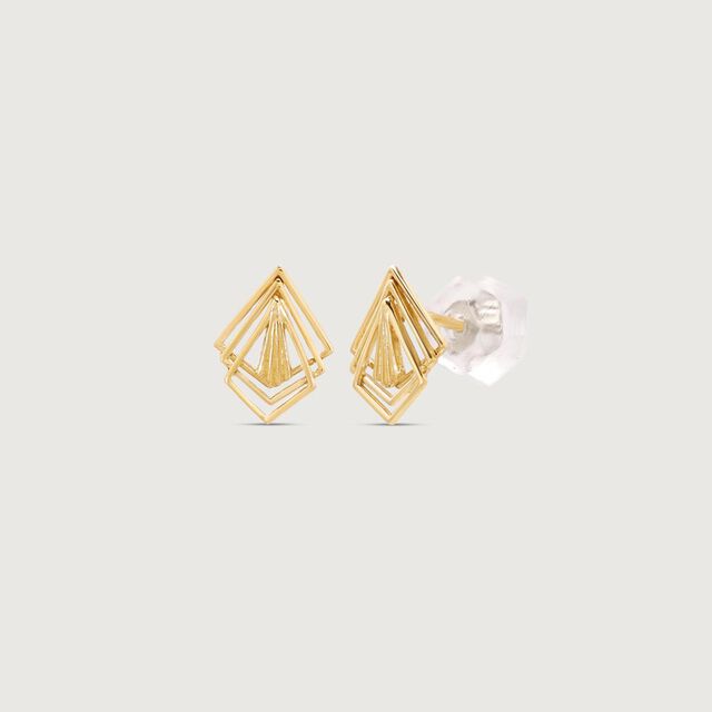 Lustrous Layers Gold Stud Earrings,,hi-res image number null