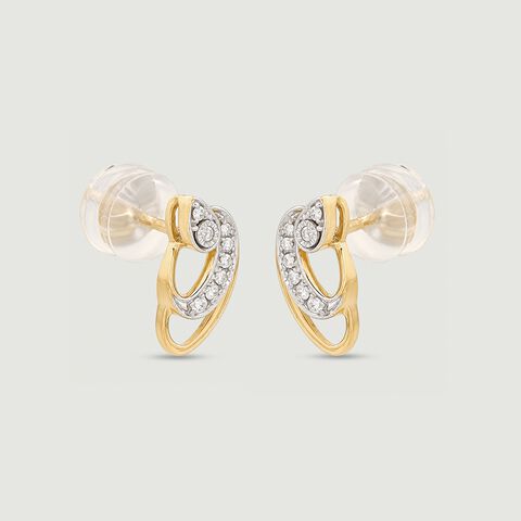 Luminous Fluid Diamond Stud Earrings