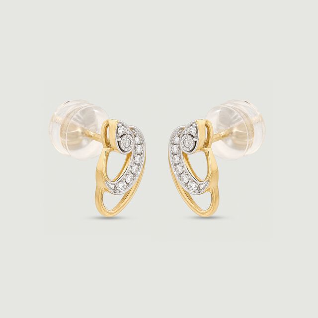 Luminous Fluid Diamond Stud Earrings,,hi-res image number null
