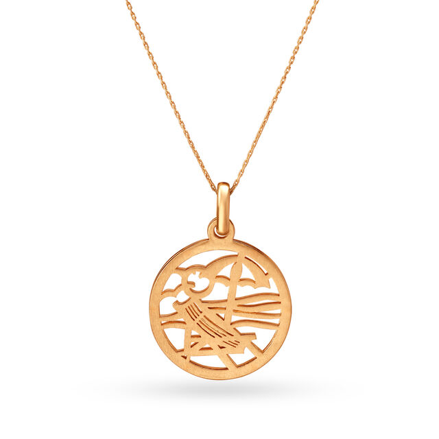 14KT Yellow-White Gold Pendant - Vacation By The Beach,,hi-res view 1