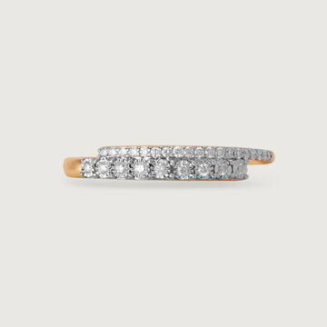 Linear Elegance 14KT Gold & Diamond Ring