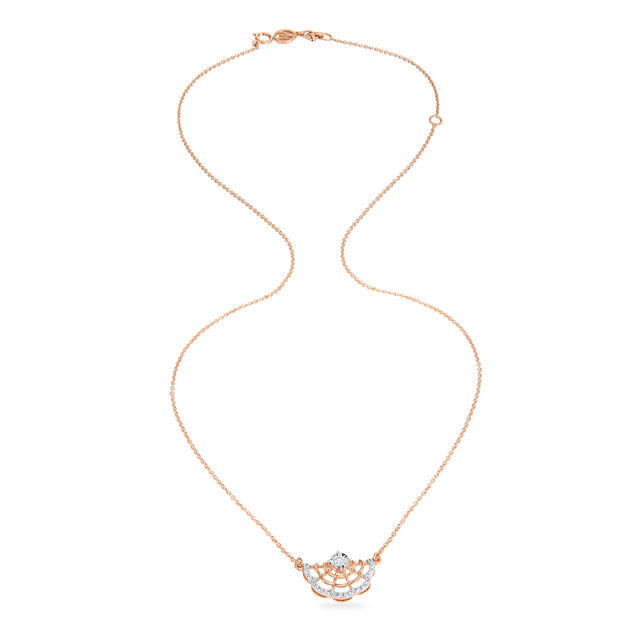 14KT Rose Gold Resplendent Flower Diamond Pendant With Chain,,hi-res view 3