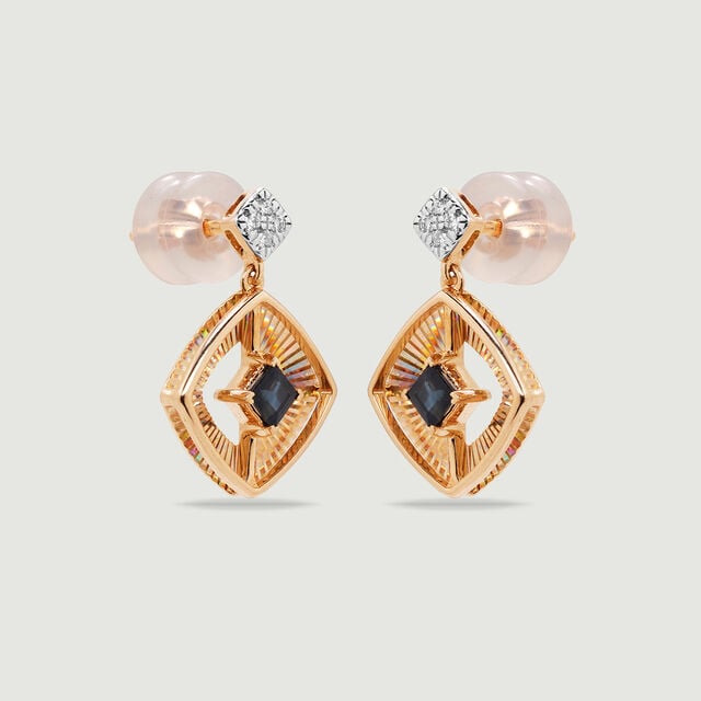 Vibrant Sapphire Diamond Drop Earrings,,hi-res image number null