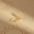 Sleek Radiant Gold Hoop Earrings,,hi-res view 1
