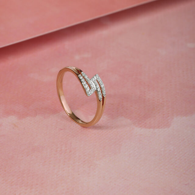 Rose Entwined Brilliance Diamond 14KT Rose Gold Finger Ring,,hi-res image number null