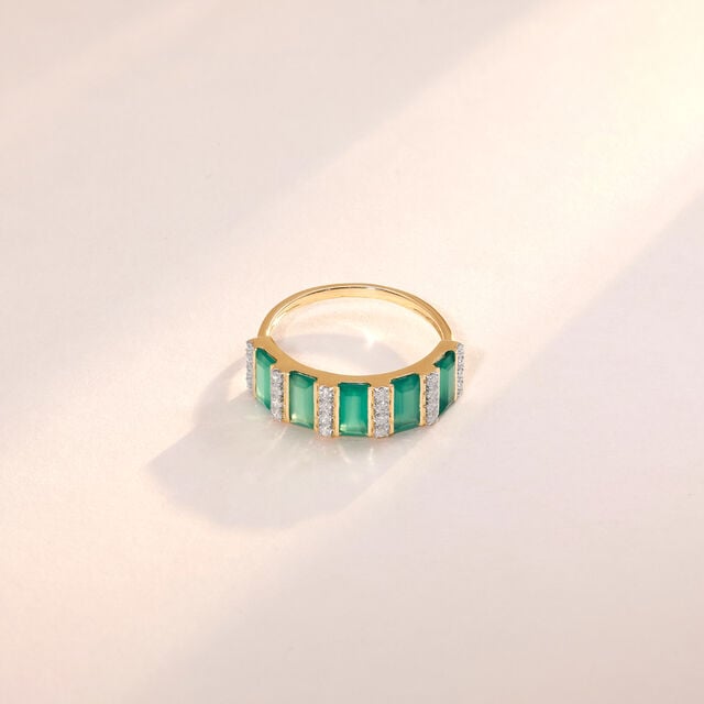 Sleek Alternating Green Onyx Ring,,hi-res image number null