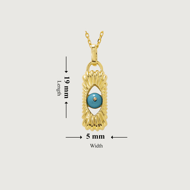 Spirited Elegance 18KT Gold Chain Turquoise Pendant with chain,,hi-res image number null