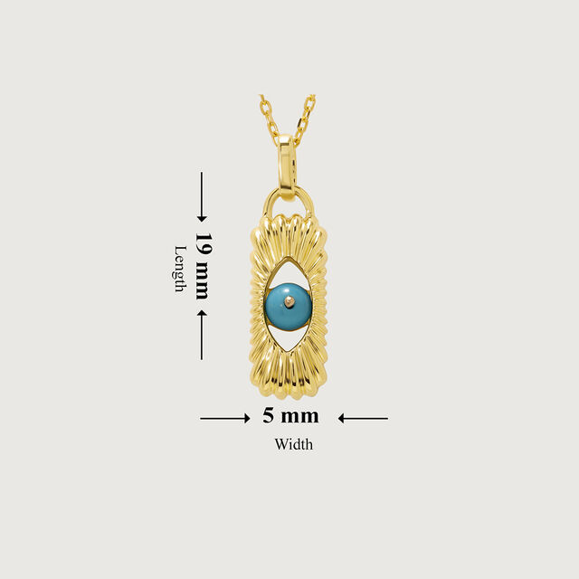 Spirited Elegance 18KT Gold Chain Turquoise Pendant with chain,,hi-res view 7