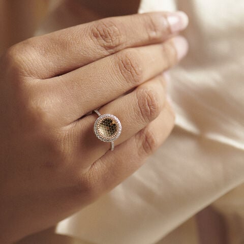Luminous Textured Diamond Cocktail Ring
