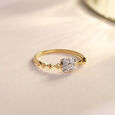 Radiant Cluster Gold & Diamond Finger Ring,,hi-res view 1