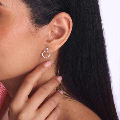 Twisty Glam Silver Earrings