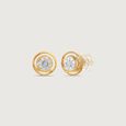 Dotted Shine Diamond Stud Earrings,,hi-res view 4