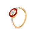 14 KT Yellow Gold Round Diamond Finger Ring,,hi-res view 1