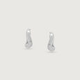 Sculpted Flow Silver Hoop Earrings,,hi-res view 5