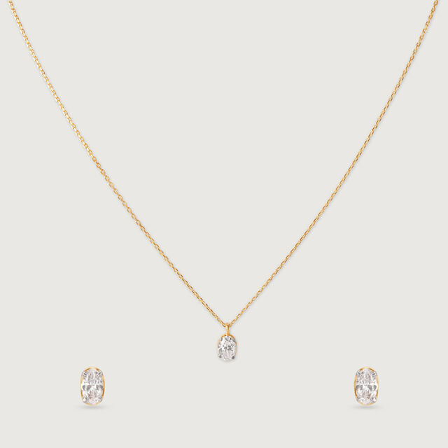 Divine Shimmer 14Kt Gold Necklace Set,,hi-res image number null