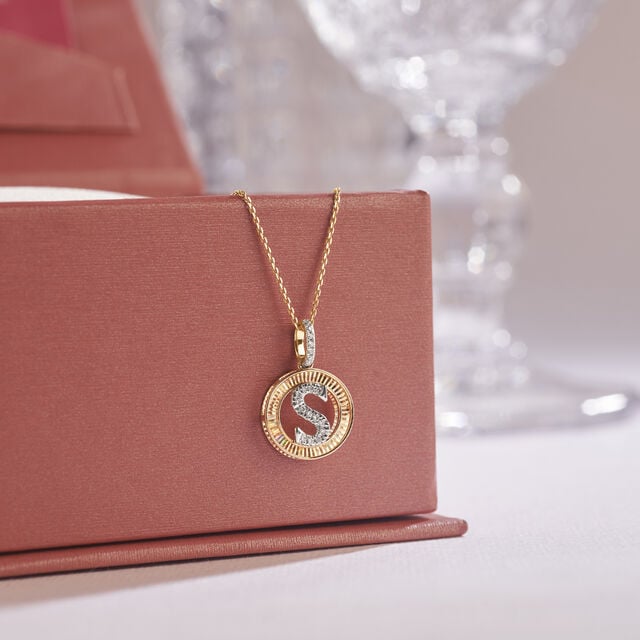 Luminous Initial Diamond Pendant,,hi-res image number null