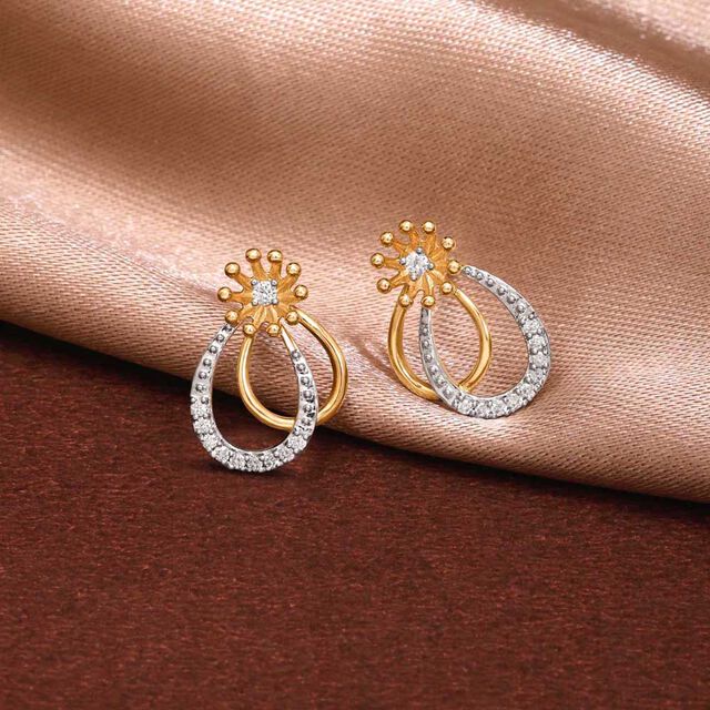 Sparkly Bloom Diamond Stud Earrings,,hi-res image number null