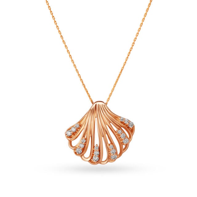 Buy 18KT Rose Gold Elegant Shell Pendant Online Mia by Tanishq