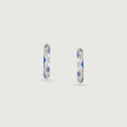 Edgy Mosaic Silver Hoops Earrings,,hi-res view 5