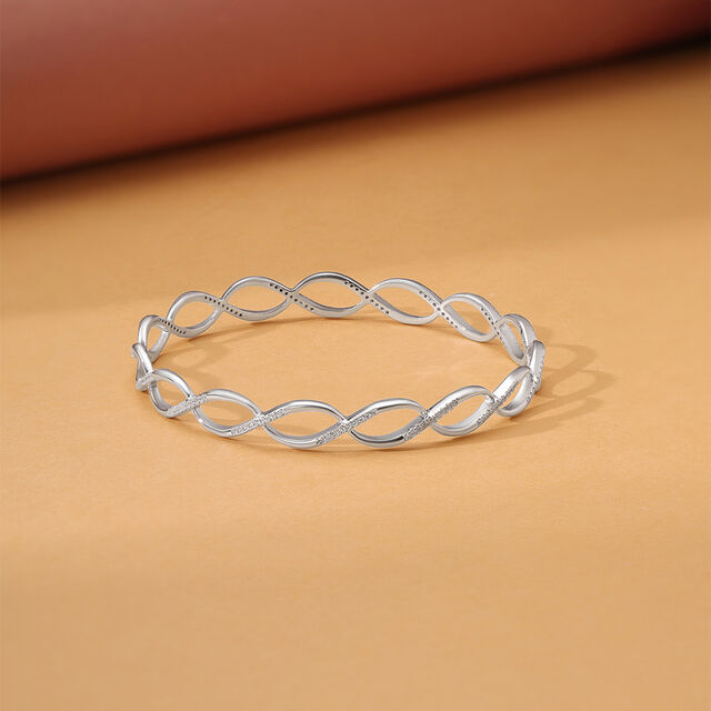 Infinity Flow Silver Bangle,,hi-res image number null
