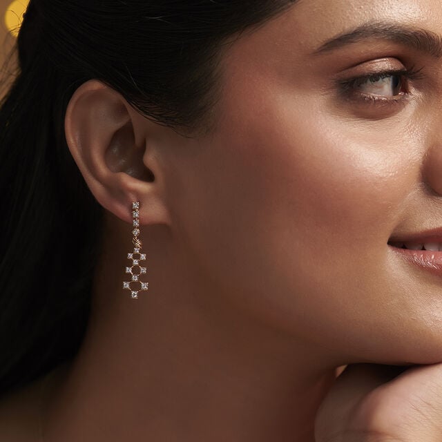 Lattice Lights Diamond Drop Earrings,,hi-res image number null
