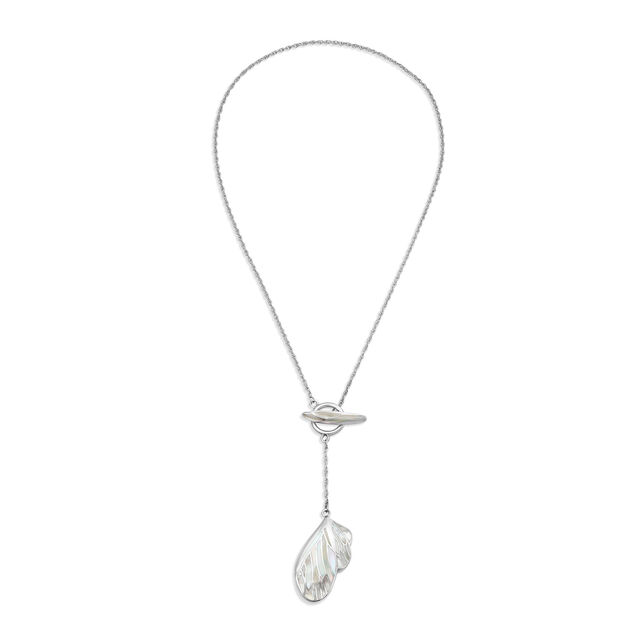 Silver Pearl Pendant And Chain,,hi-res view 1