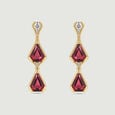 Vibrant Geometric Garnet Drop Earrings,,hi-res view 3