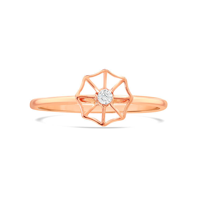 14KT Yellow Gold Golden Spiral Essence Diamond Finger Ring,,hi-res image number null