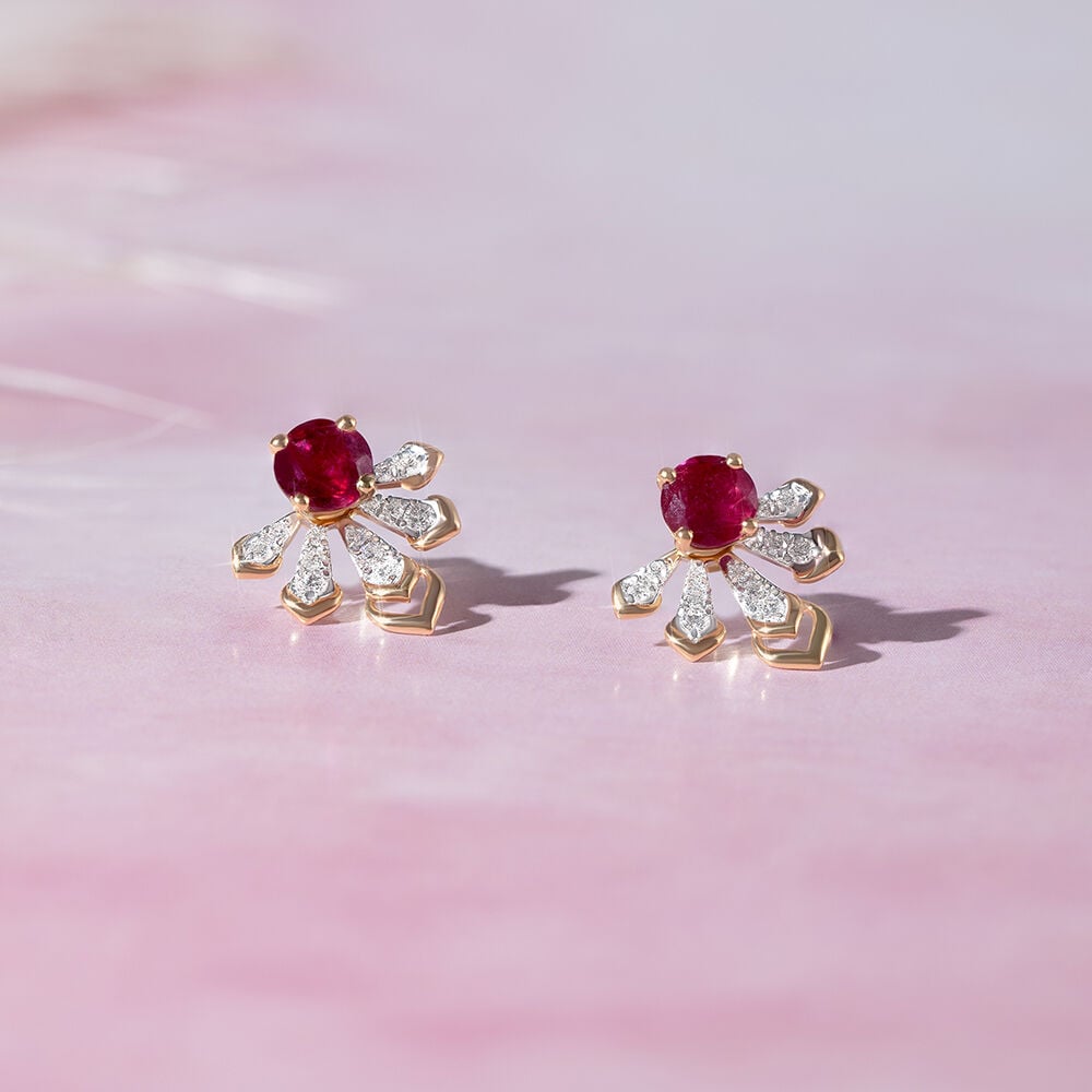 Ruby stud earrings new arrivals