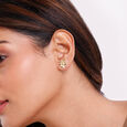 Blooming Radiance Gold Stud Earrings,,hi-res view 2