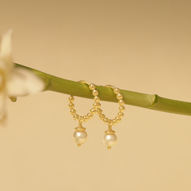 Playful Bubbly Pearl Hoop Earrings,,hi-res image number null