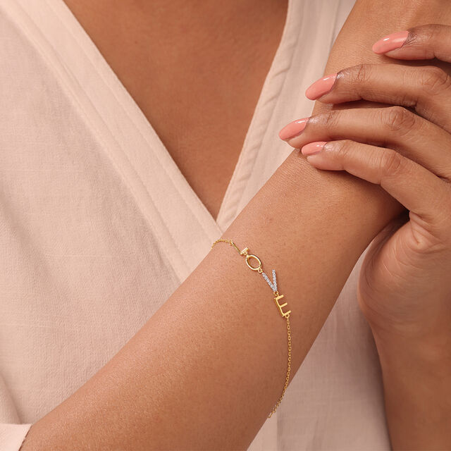 Cupid Charm 14KT Gold & Diamond Bracelet,,hi-res image number null
