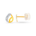 Delicate 18 Karat Yellow Gold And Diamond Studs,,hi-res view 2