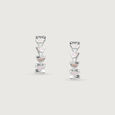Playful Geometric Mother of Pearl Silver Hoop Earrings,,hi-res view 5