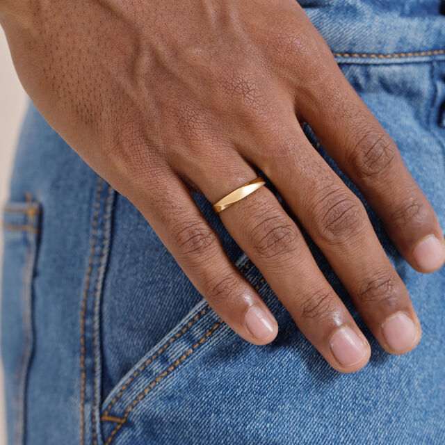 Sleek Tapered Gold Ring,,hi-res image number null