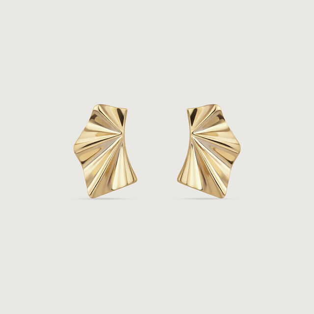 Radiant Fold Gold Stud Earrings,,hi-res image number null