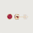 Modern Refined Ruby Gold Stud Earrings,,hi-res view 4