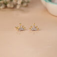 Regal Radiance 14KT Gold & Diamond Stud Earrings,,hi-res view 1