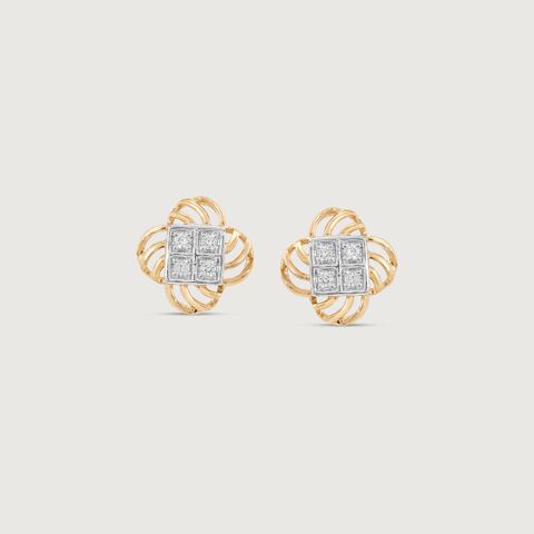 Twirling Grace Diamond Stud Earrings