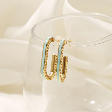 18KT Blue Horizon Yellow Gold Hoop Earrings
