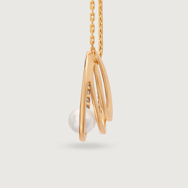 Pretty Cosmic Reverie 14KT Diamond and Pearl Pendant,,hi-res image number null