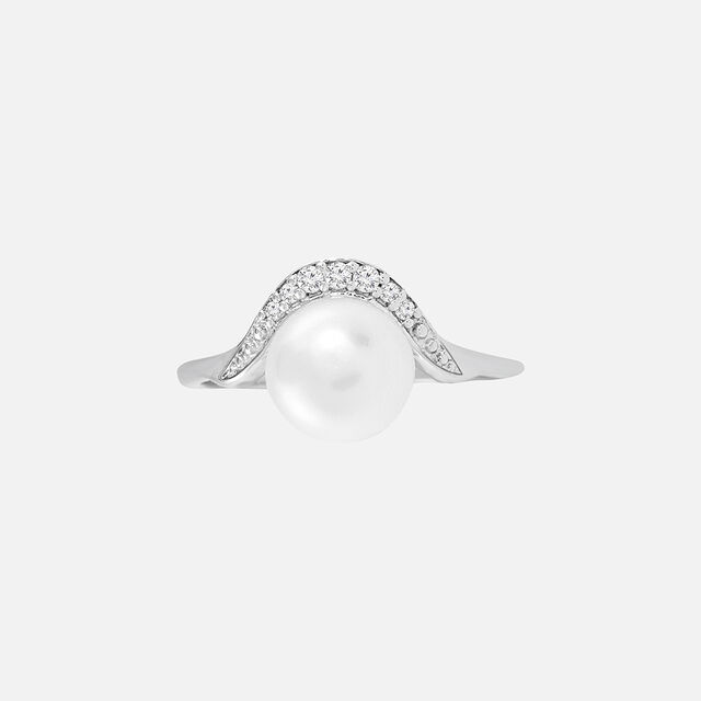 Majestic Pearl Silver Finger Ring,,hi-res image number null