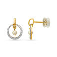 14kt Yellow Gold Diamond Drop Earrings,,hi-res view 2