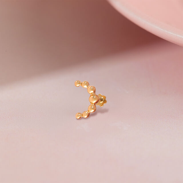 Beaded Elegance Gold Nose Pin,,hi-res image number null
