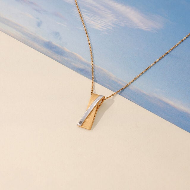 Sculpted Contrasting Gold Pendant,,hi-res image number null
