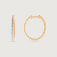 Sculpted Shine Gold & Diamond Hoop Earrings,,hi-res view 4