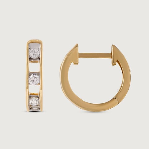 Edgy Radiant Gold & Diamond Hoop Earrings