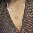 Porous Glow Gold & Diamond Pendant,,hi-res view 2